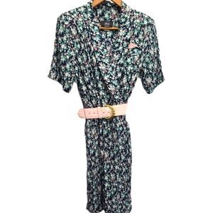 Vintage 60's Floral Midi Dress size 10P